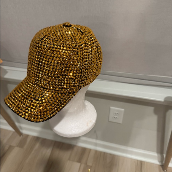 Gold Rhinestone Cap - Picture 2 of 3